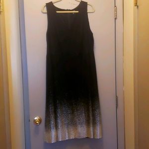 Black dress with gold dipped hem